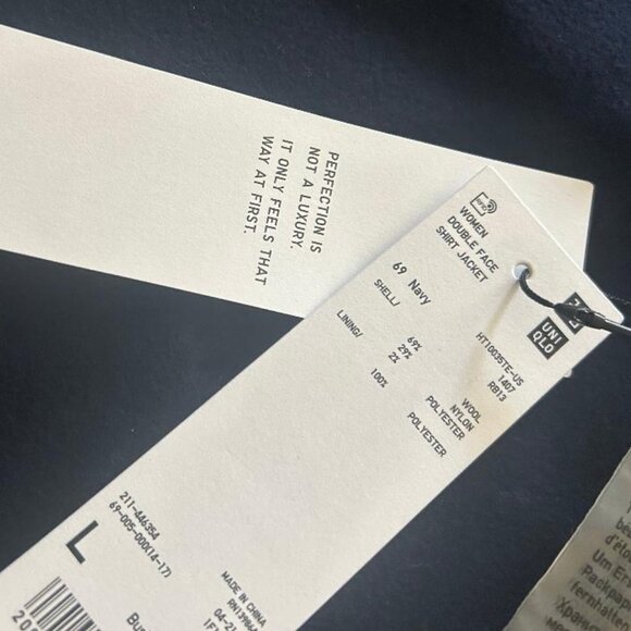 Jil Sander +J Uniqlo Women Oversized Double Face Shirt Jacket Navy Size L NWT - Picture 16 of 16